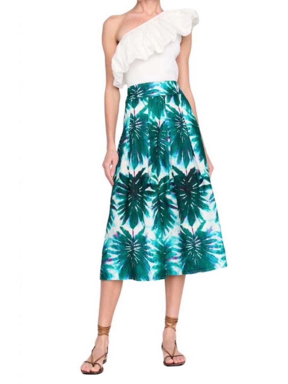 Marie Oliver Frankie Skirt Plumeria Green Size 6